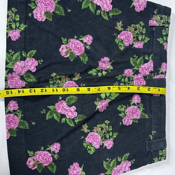 NWT Wild Fable Mini Skirt Corduroy Floral Womens S Dark Cottage Whimsigoth Pink - Picture 9 of 10